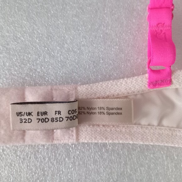 NWOT Britney Spears Bra Peach 32D Floral Lace Lightly Lined Unpadded Wired - Picture 5 of 6